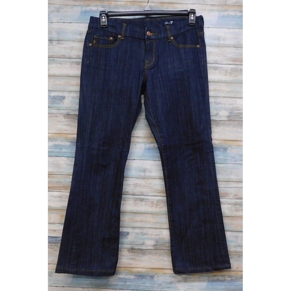 Seven7 Premium Women Dark Wash Bootcut Jeans Size 30‎ Vintage Retro Stretch
